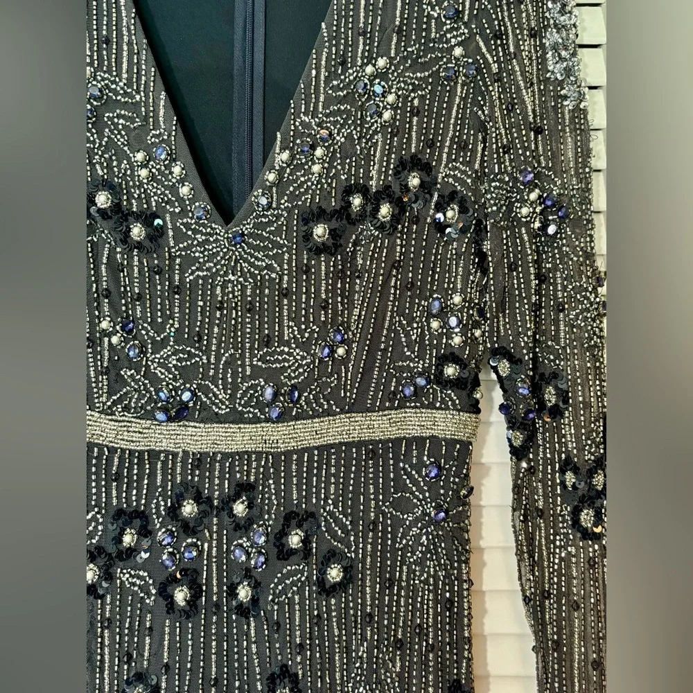 NWT Mac Duggal Sample One Of !! Embellished Long Sleeve Gown 2 - Picture 8 of 16